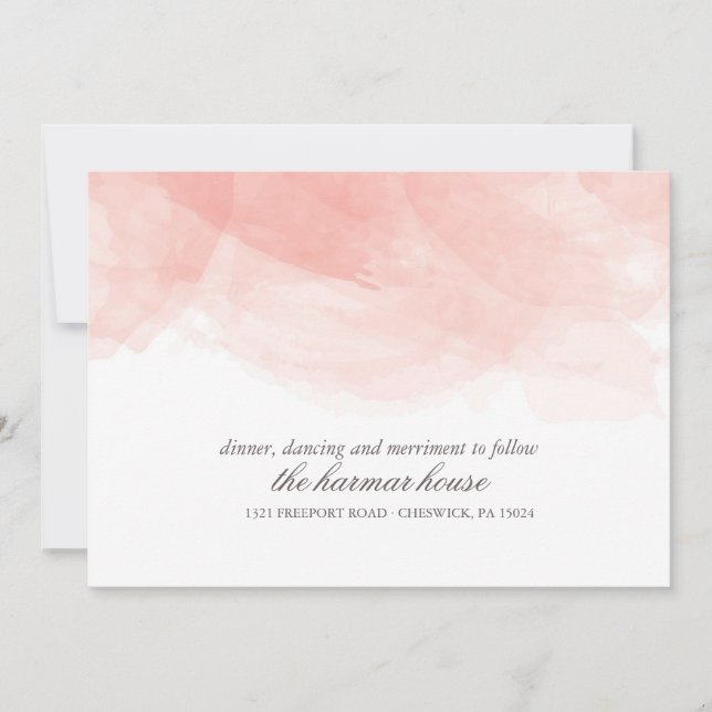 Carte de réception de mariage à l'aquarelle (Devant)