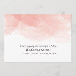 Carte de réception de mariage à l'aquarelle