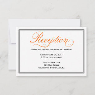 Carte de réception de mariage à l'écriture calligr