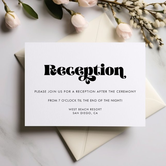 Carte de réception de mariage à l'écriture rétro v (Créateur téléchargé)