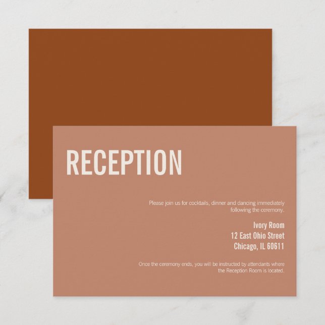 Carte de réception de mariage Boho Typographie sim (Devant / Derrière)