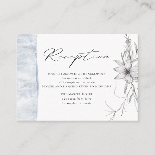 carte de réception de mariage botanique pastel rus (Devant)