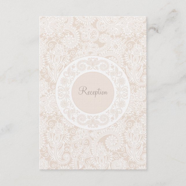 Carte de Réception de Mariage Champagne Dentelle I (Devant)
