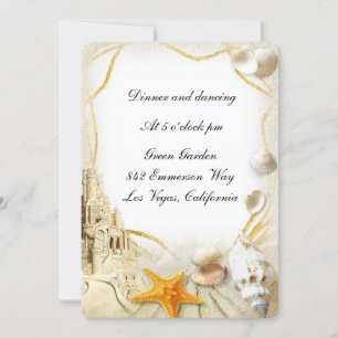 Carte de Réception de Mariage Château de Sable de