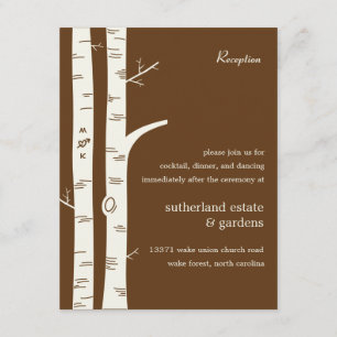 Carte de réception de mariage de Birch Trees - Cho