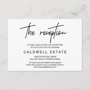 Carte de réception de mariage de calligraphie luna