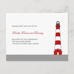 Carte de réception de mariage de phare