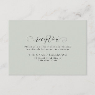 Carte de réception de mariage élégante et simple v
