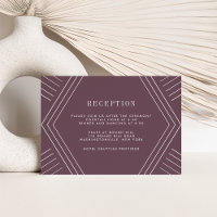 Carte de réception de mariage Empire | Eggplant