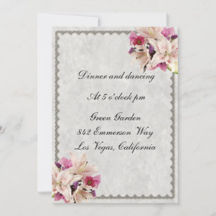 Carte de réception de mariage en marbre blanc