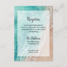 Carte de réception de mariage en plein air sur la 