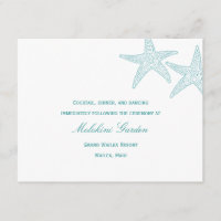 Carte de réception de mariage étoile de mer - Turq