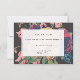 Carte de réception de mariage Fete Botanique Rose