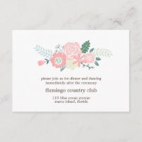 Carte de réception de mariage floral moderne