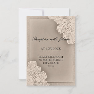 Carte de réception de mariage floral rustique en r