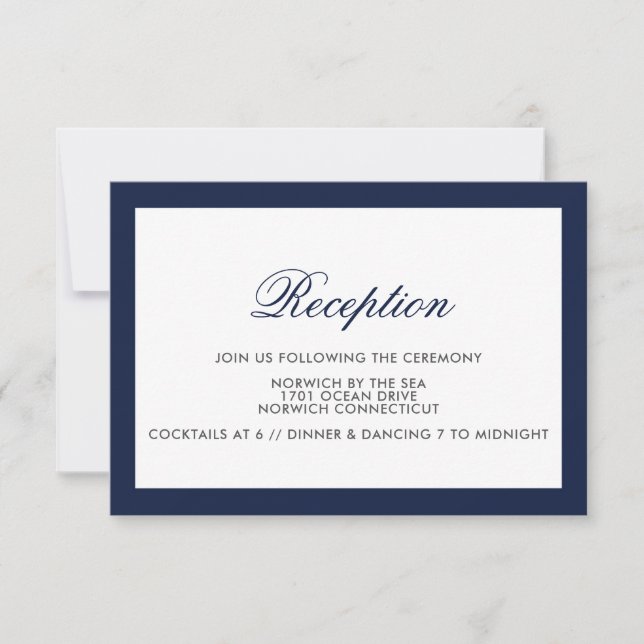 Carte de réception de mariage formelle avec bordur (Devant)
