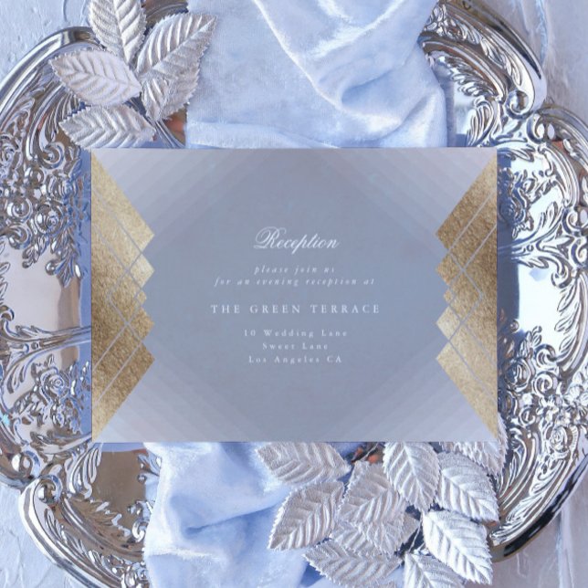 Carte de réception de mariage Gray Gray Géométriqu (Créateur téléchargé)