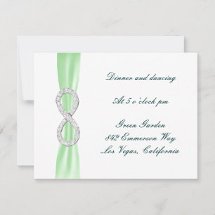 Carte de réception de mariage Green Diamond Infini