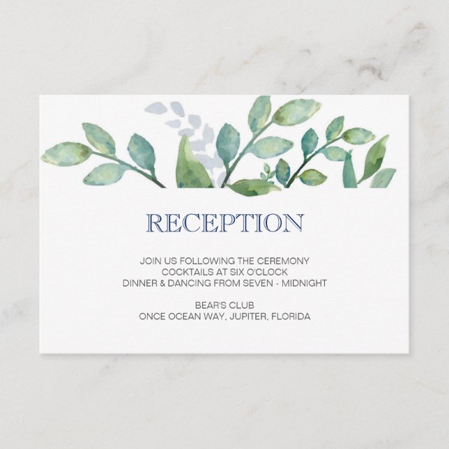 Carte de réception de mariage GREENERY (Devant)