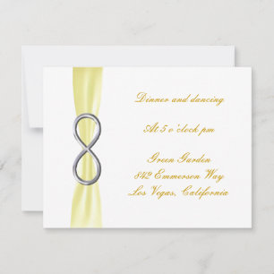 Carte de réception de mariage jaune infini