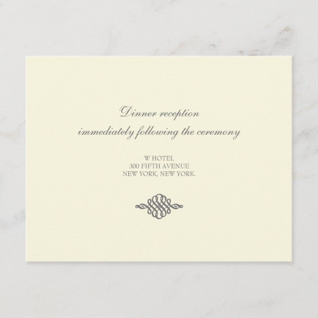 Carte de réception de mariage // La collection d'é (Devant)