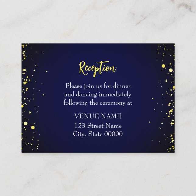 Carte de réception de mariage magique étoilée (Devant)