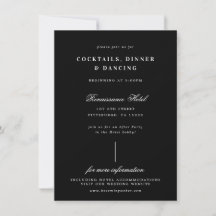 Carte de réception de mariage minimaliste moderne