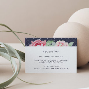 Carte de réception de mariage Peony antique