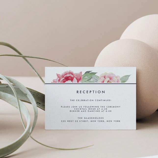 Carte de réception de mariage Peony antique (Créateur téléchargé)