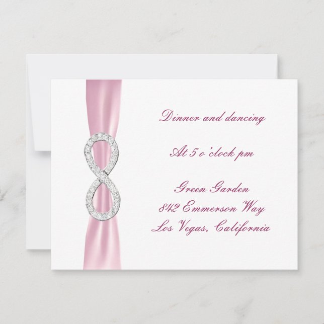 Carte de réception de mariage Pink Diamond Infinit (Devant)