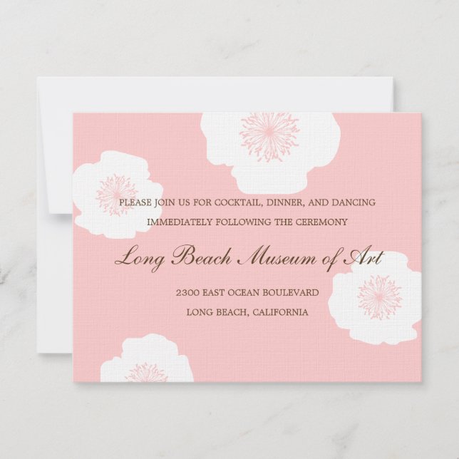 Carte de réception de mariage pour les pavots mode (Devant)