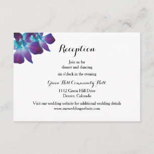 Carte de réception de mariage pour orchidée Dendro
