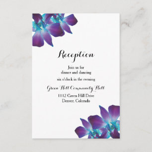 Carte de réception de mariage pour orchidée Dendro