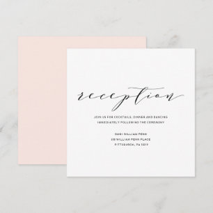 Carte de réception de mariage romantique simple