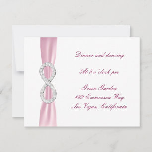 Carte de réception de mariage rose Diamond Infinit
