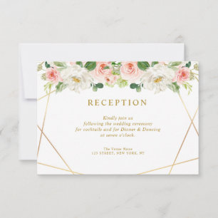 carte de réception de mariage rose flush