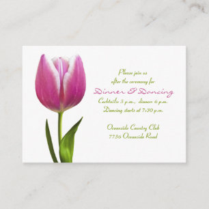 Carte de réception de mariage rose Tulip