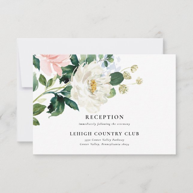 Carte de réception de mariage rose vif (Devant)