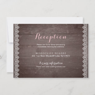 carte de réception de mariage rustique dentelle vi