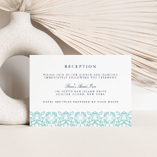Carte de réception de mariage Santorin   Aqua