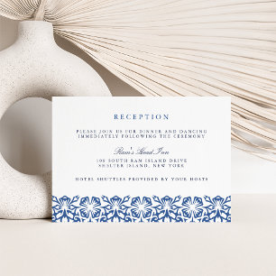 Carte de réception de mariage Santorini Lapis