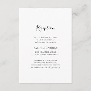 Carte De Réception De Mariage Simple Et Élégante