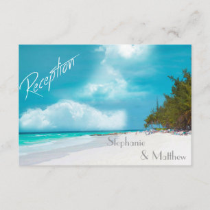 Carte de réception de mariage sur la plage