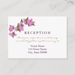 Carte de réception de mariage tropical de Bougainv