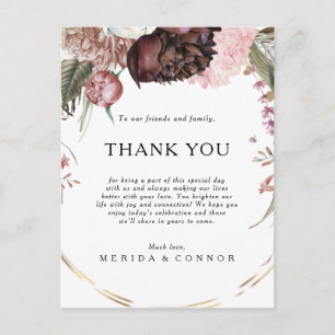 Carte de réception de Merci Floral Boho de Bourgog