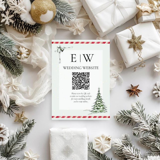 Carte de réception de Noël QR Code de mariage (Créateur téléchargé)