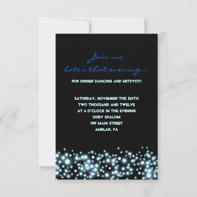 Carte de réception de partie de bat mitzvah de (Devant)