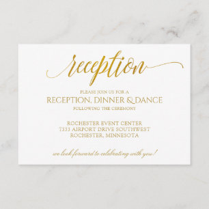 Carte de réception de typographie de luxe Faux p