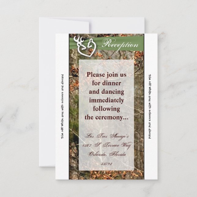 Carte de réception Deer Couple Doe Buck Camo 3,5 x (Devant)