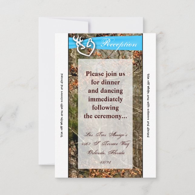 Carte de réception Deer Couple Doe Buck Camo 3,5 x (Devant)